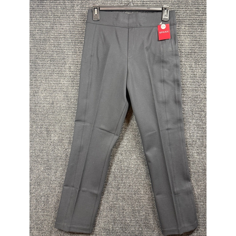 Spanx The Perfect Pant Slim Straight Black Petite‎ Small NWT Pull On Ponte